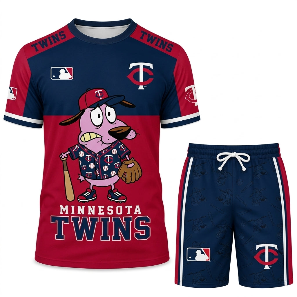 Sport Fan Set T-Shirt + Shorts, Cartoon Dog Baseball Inspired Outfit | All 30 Teams Available