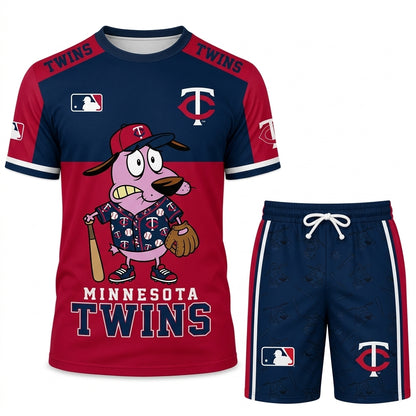 Sport Fan Set T-Shirt + Shorts, Cartoon Dog Baseball Inspired Outfit | All 30 Teams Available
