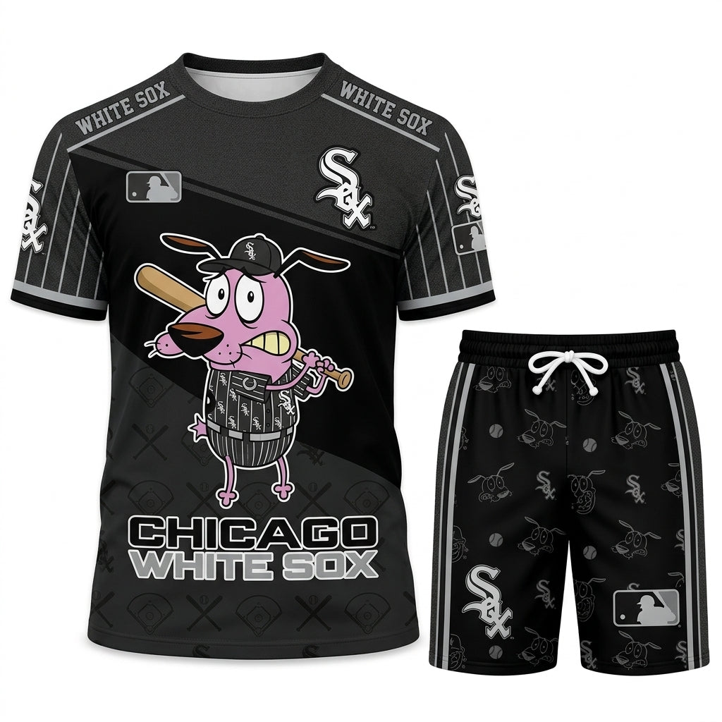 Sport Fan Set T-Shirt + Shorts, Cartoon Dog Baseball Inspired Outfit | All 30 Teams Available