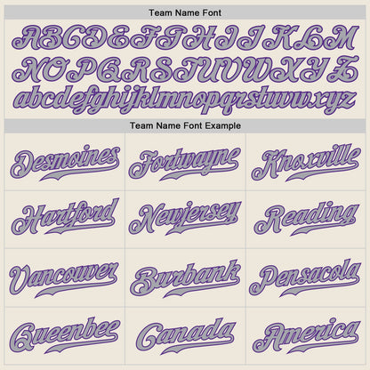 Custom Cream Purple-Gray Authentic Baseball Jersey