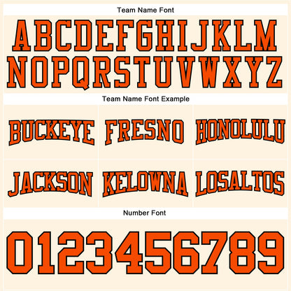 Custom Stitched Cream Orange-Black Football Pullover Sweatshirt Hoodie