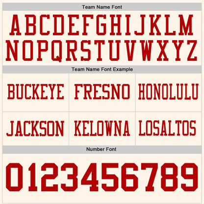 Custom Cream Red Authentic Football Jersey