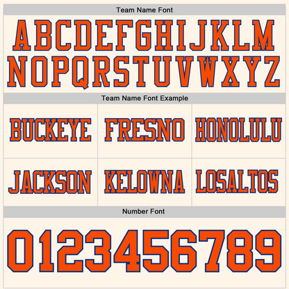 Custom Cream Orange-Royal Authentic Football Jersey