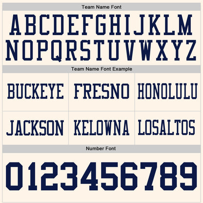 Custom Cream Navy Authentic Football Jersey