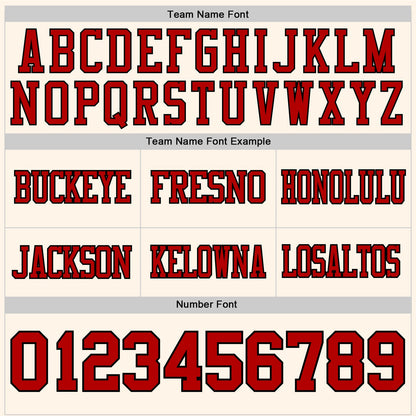 Custom Cream Red-Black Authentic Football Jersey