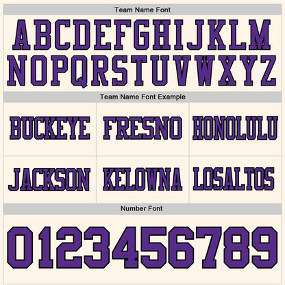 Custom Cream Purple-Black Authentic Football Jersey