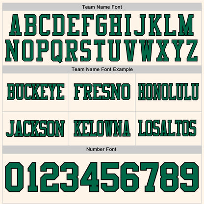 Custom Cream Kelly Green-Black Authentic Football Jersey