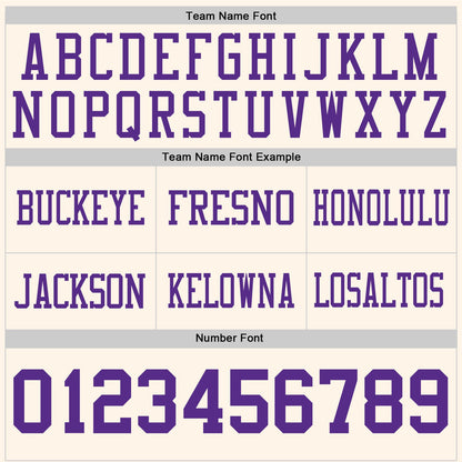 Custom Cream Purple Authentic Football Jersey