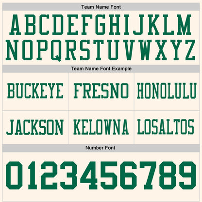 Custom Cream Kelly Green Authentic Football Jersey