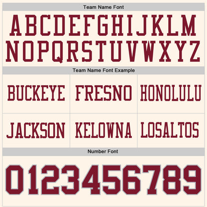 Custom Cream Crimson-Gray Authentic Football Jersey