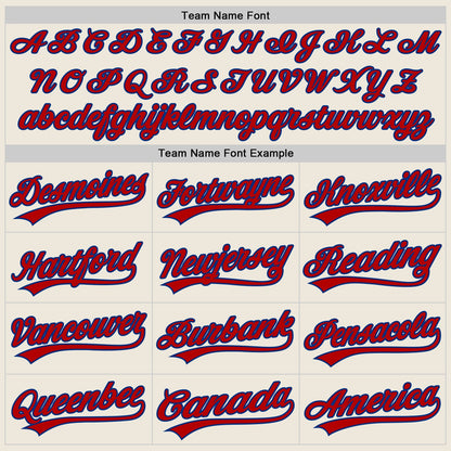 Custom Stitched Cream Red-Royal Baseball Pullover Sweatshirt Hoodie