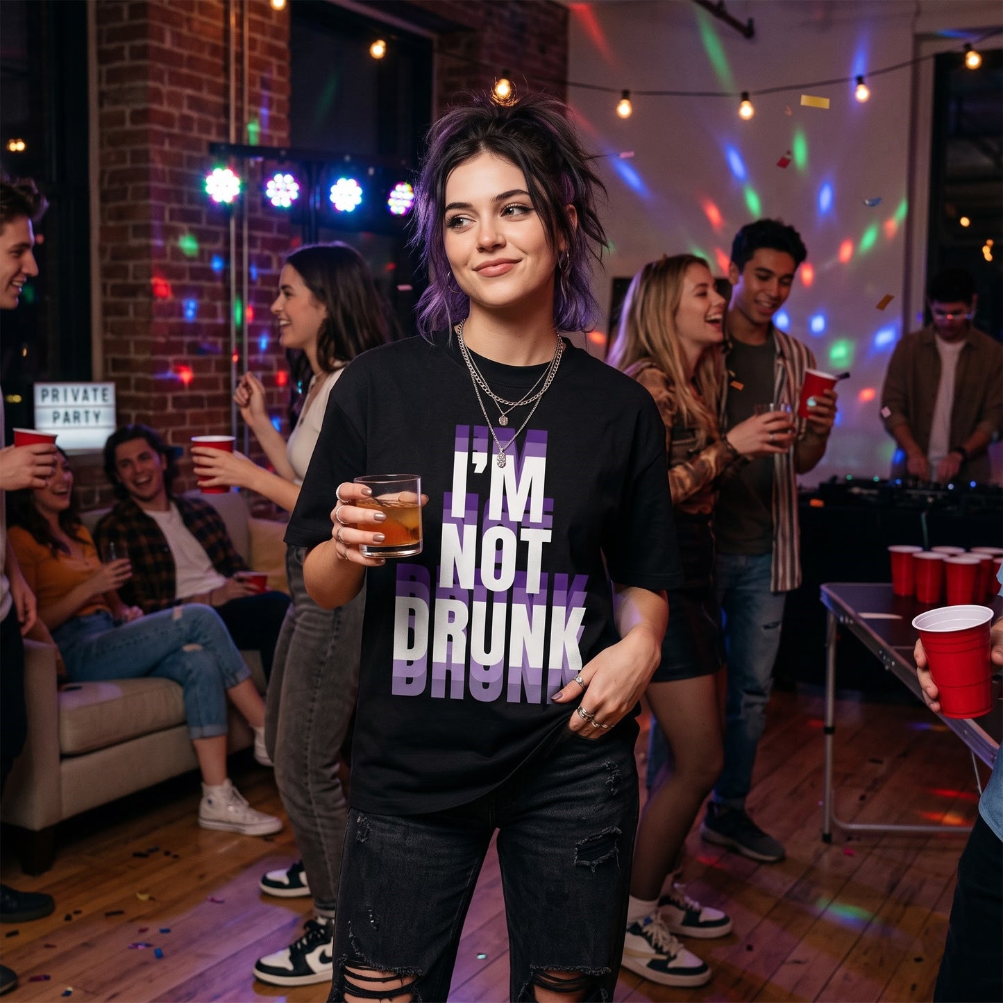I’m Not Drunk Shirt, Funny Drinking Quote T-Shirt, Sweatshirt & Hoodie, Sarcastic Party Graphic Tee, Funny Gift for Friends
