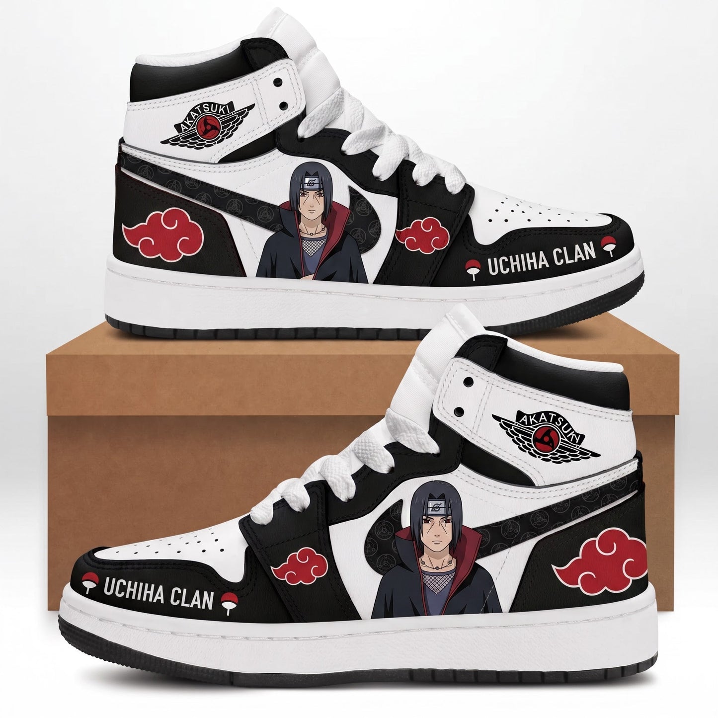 Uchiha Sasuke High Top Sneakers — Naruto Shippuden Inspired Fan Shoes - Custom Fan Apparel Image 3