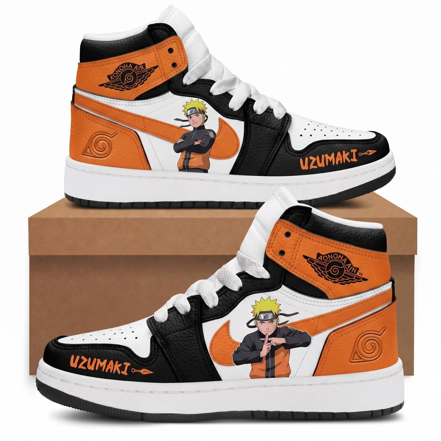 Uzumaki Naruto High Top Sneakers — Naruto Shippuden Inspired Fan Shoes - Custom Fan Apparel Image 4