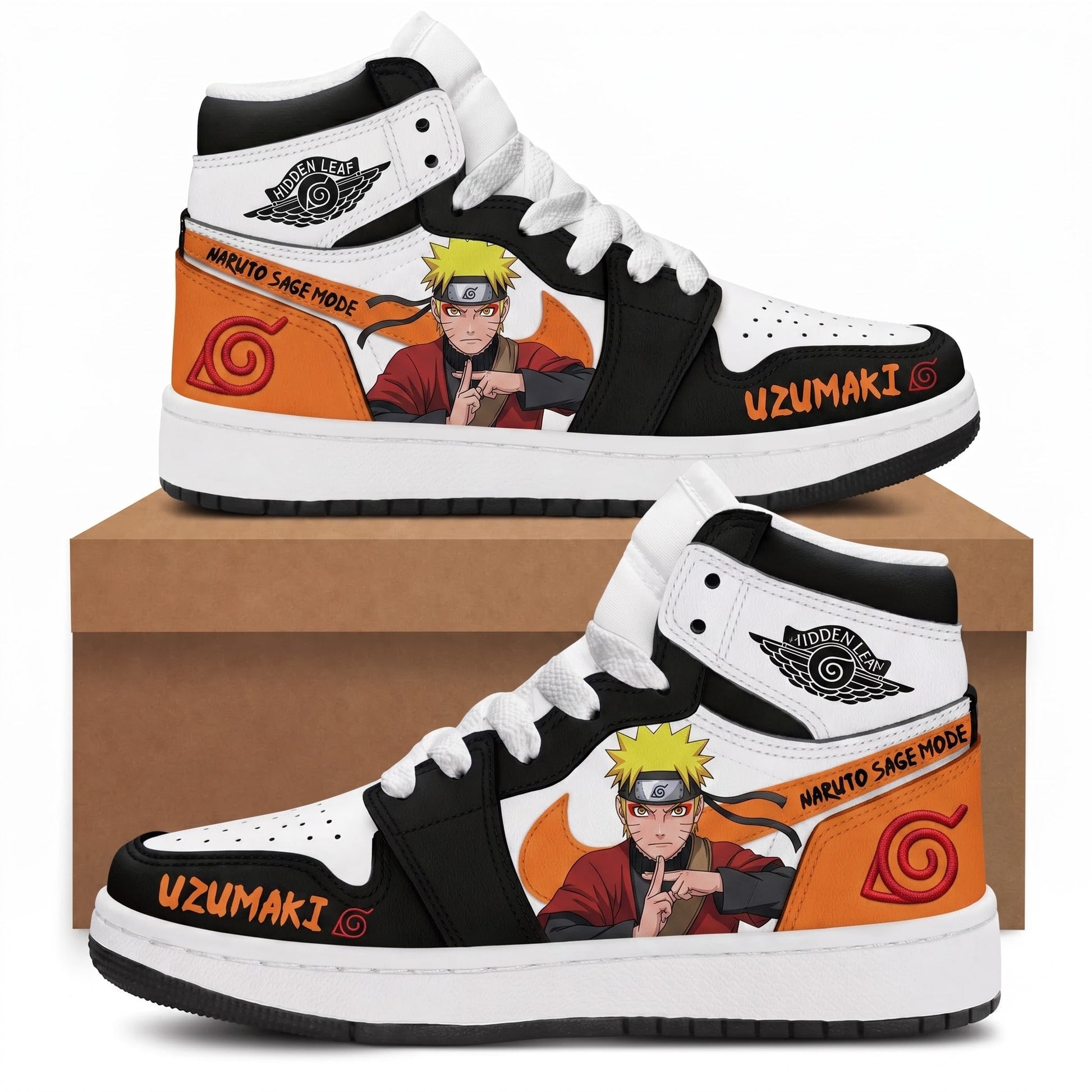Uzumaki Naruto High Top Sneakers — Naruto Shippuden Inspired Fan Shoes - Custom Fan Apparel Image 5