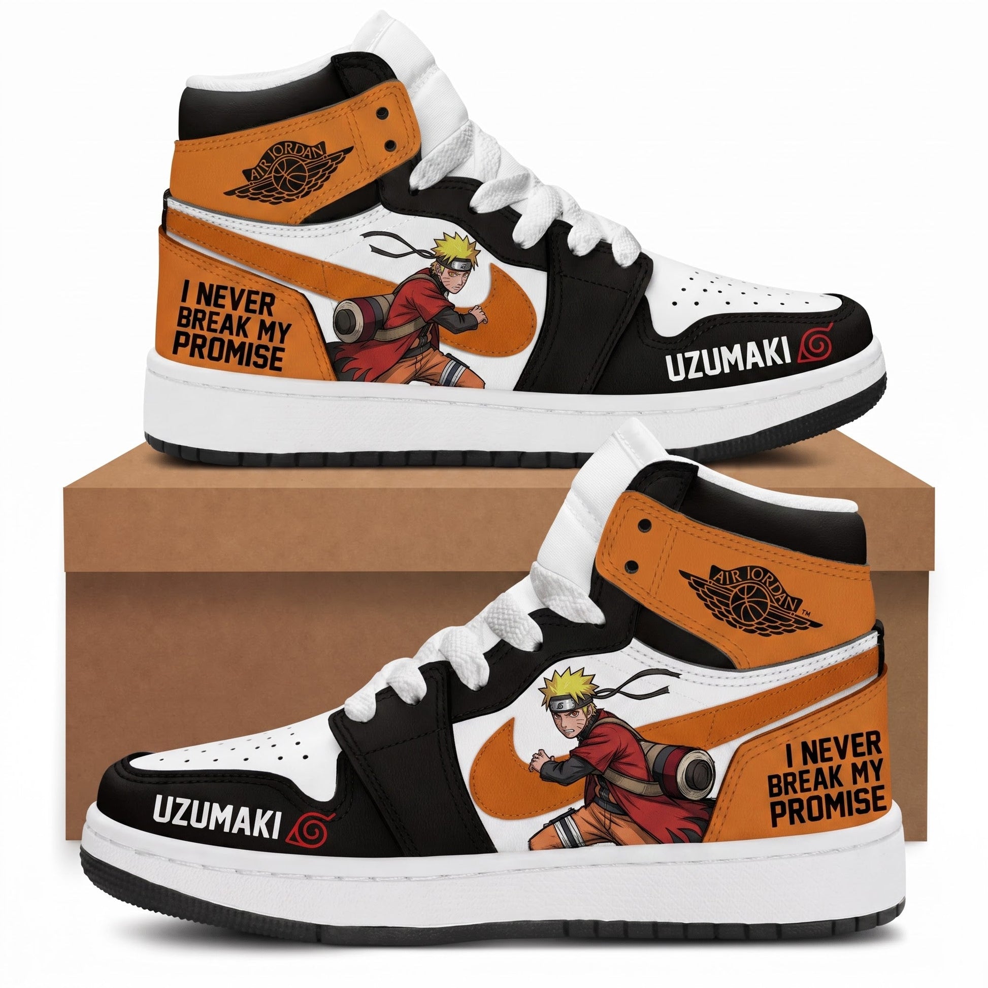 Uzumaki Naruto High Top Sneakers — Naruto Shippuden Inspired Fan Shoes - Custom Fan Apparel Image 3