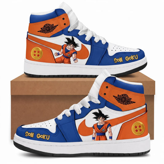 Son Goku High Top Sneakers — Dragon Ball Z Inspired Fan Shoes - Custom Fan Apparel Image 1