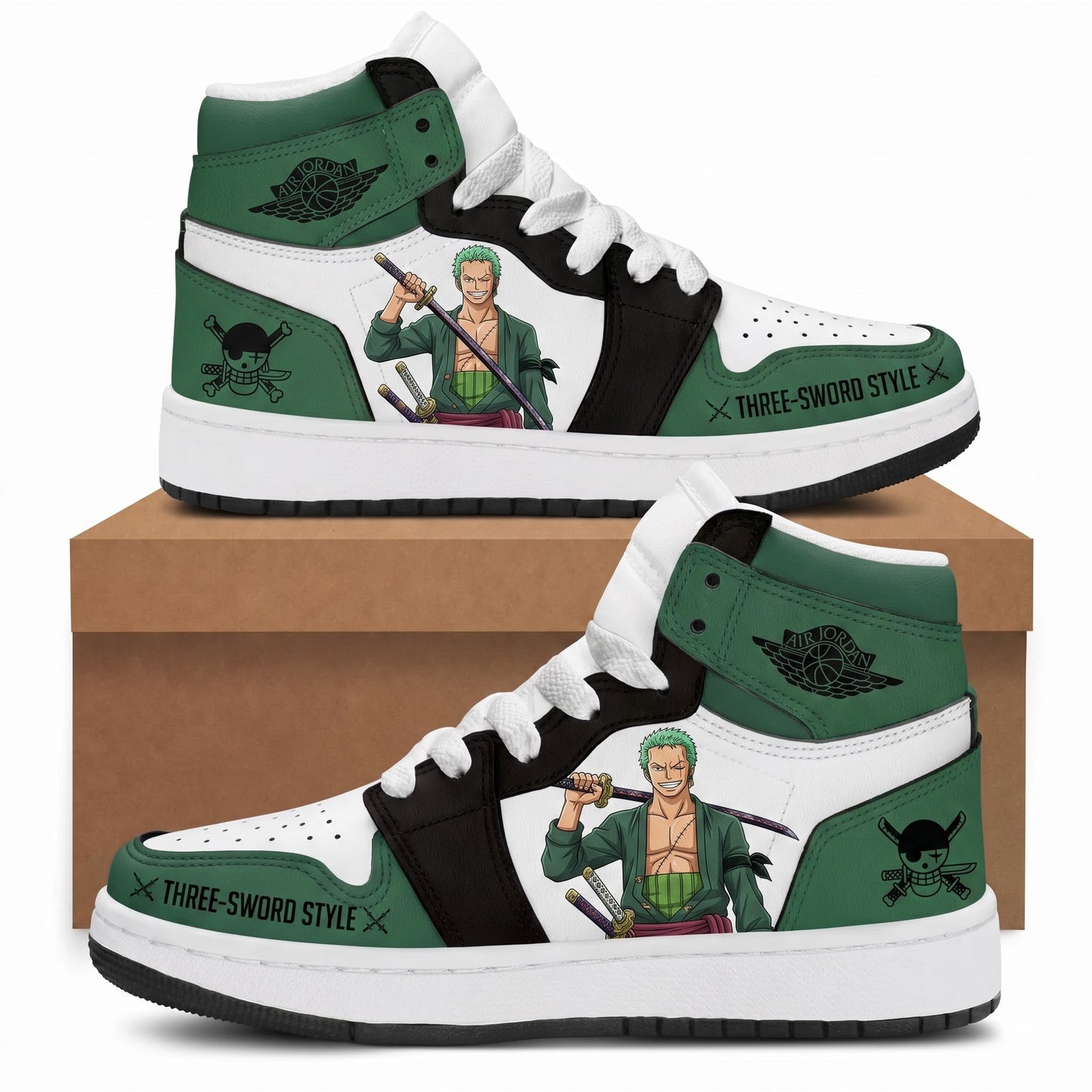 Roronoa Zoro High Top Sneakers — One Piece Inspired Fan Shoes - Custom Fan Apparel Image 5