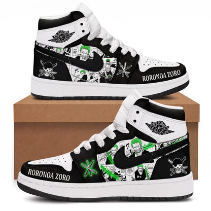 Roronoa Zoro High Top Sneakers — One Piece Inspired Fan Shoes - Custom Fan Apparel Image 4