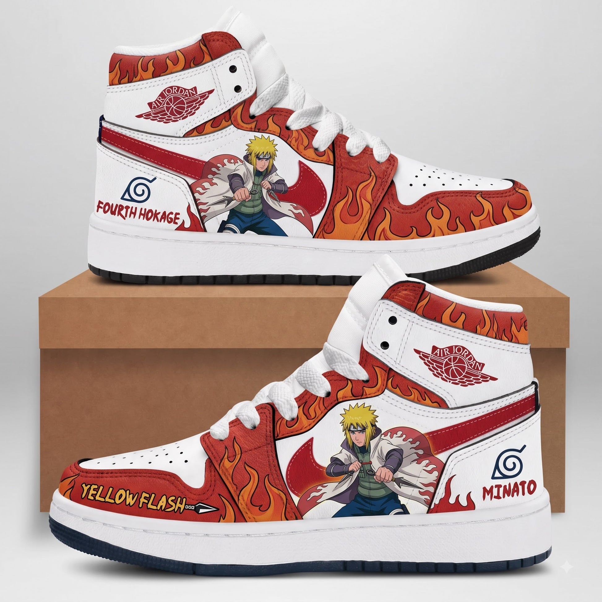 Namikaze Minato High Top Sneakers — Naruto Shippuden Inspired Fan Shoes - Custom Fan Apparel Image 3