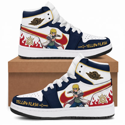 Namikaze Minato High Top Sneakers — Naruto Shippuden Inspired Fan Shoes - Custom Fan Apparel Image 2