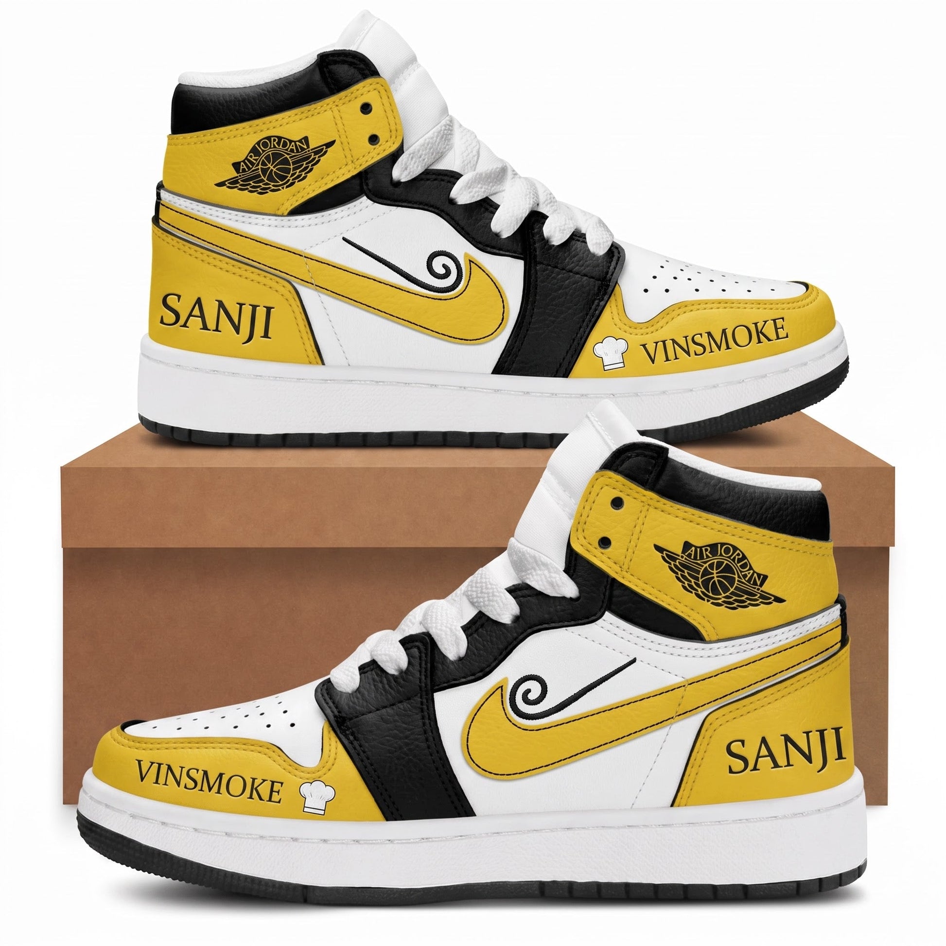 Vinsmoke Sanji High Top Sneakers — One Piece Inspired Fan Shoes - Custom Fan Apparel Image 1
