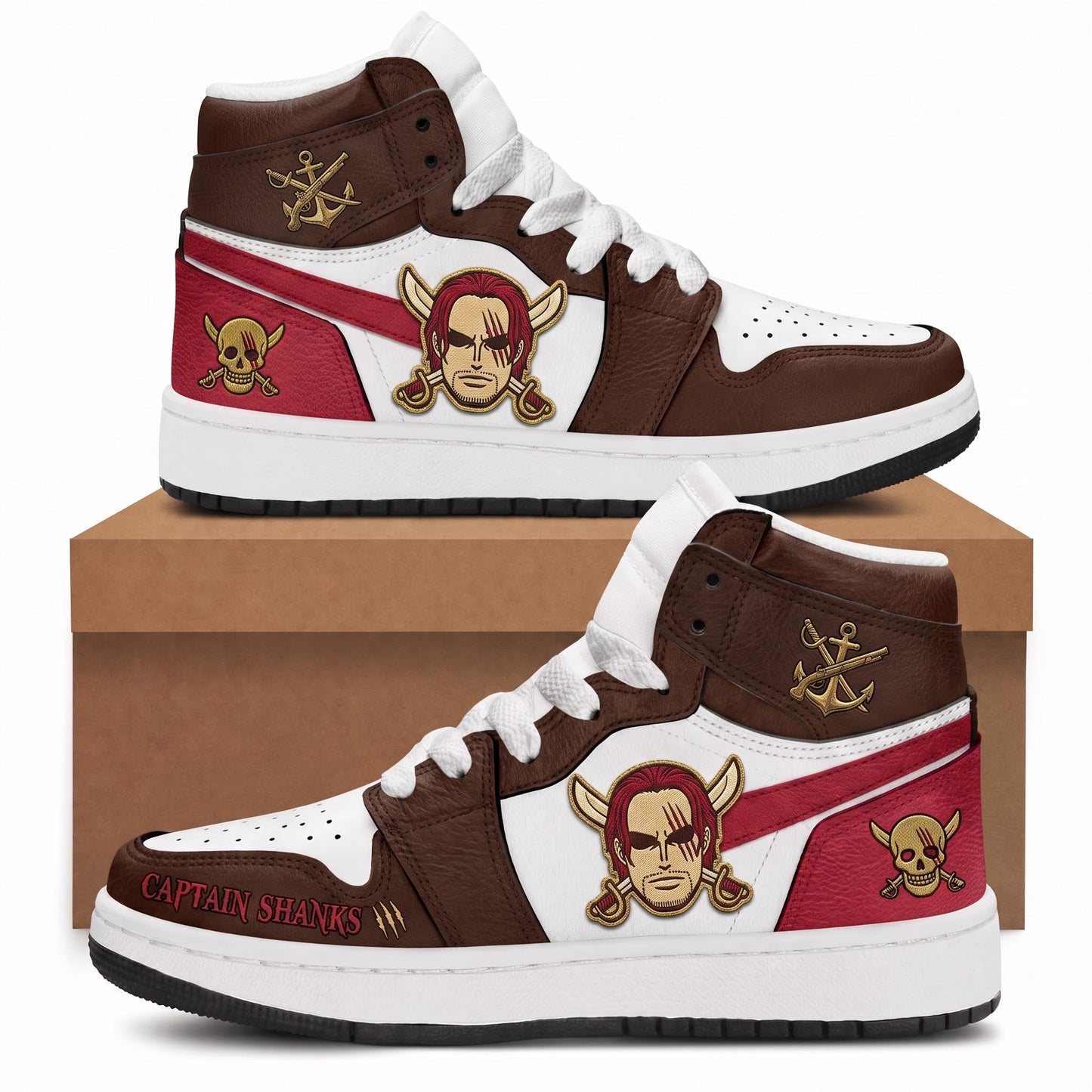 Red-Haired Shanks High Top Sneakers — One Piece Inspired Fan Shoes - Custom Fan Apparel Image 2