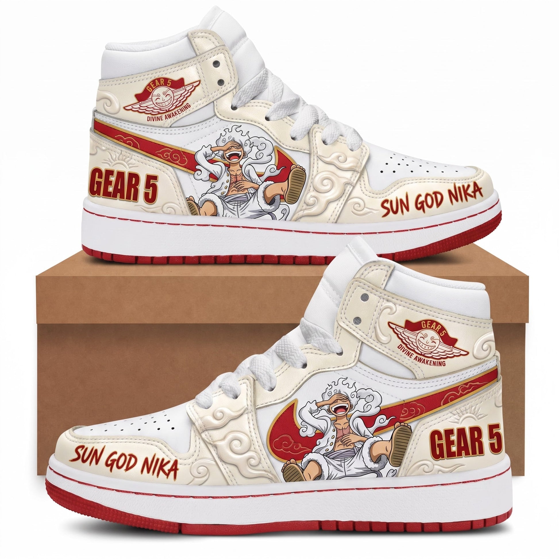 Monkey D. Luffy High Top Sneakers — One Piece Inspired Fan Shoes - Custom Fan Apparel Image 2