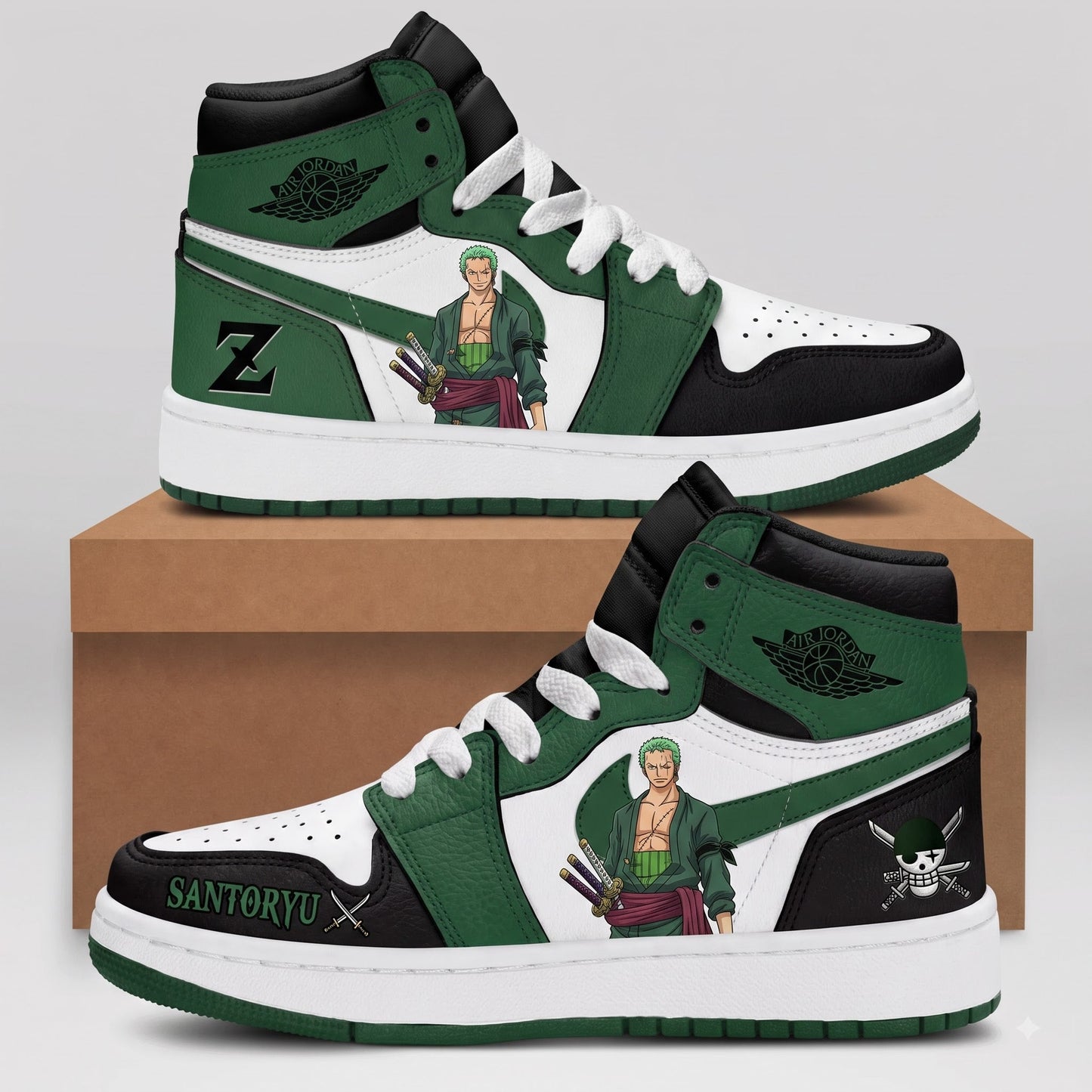 Roronoa Zoro High Top Sneakers — One Piece Inspired Fan Shoes - Custom Fan Apparel Image 3