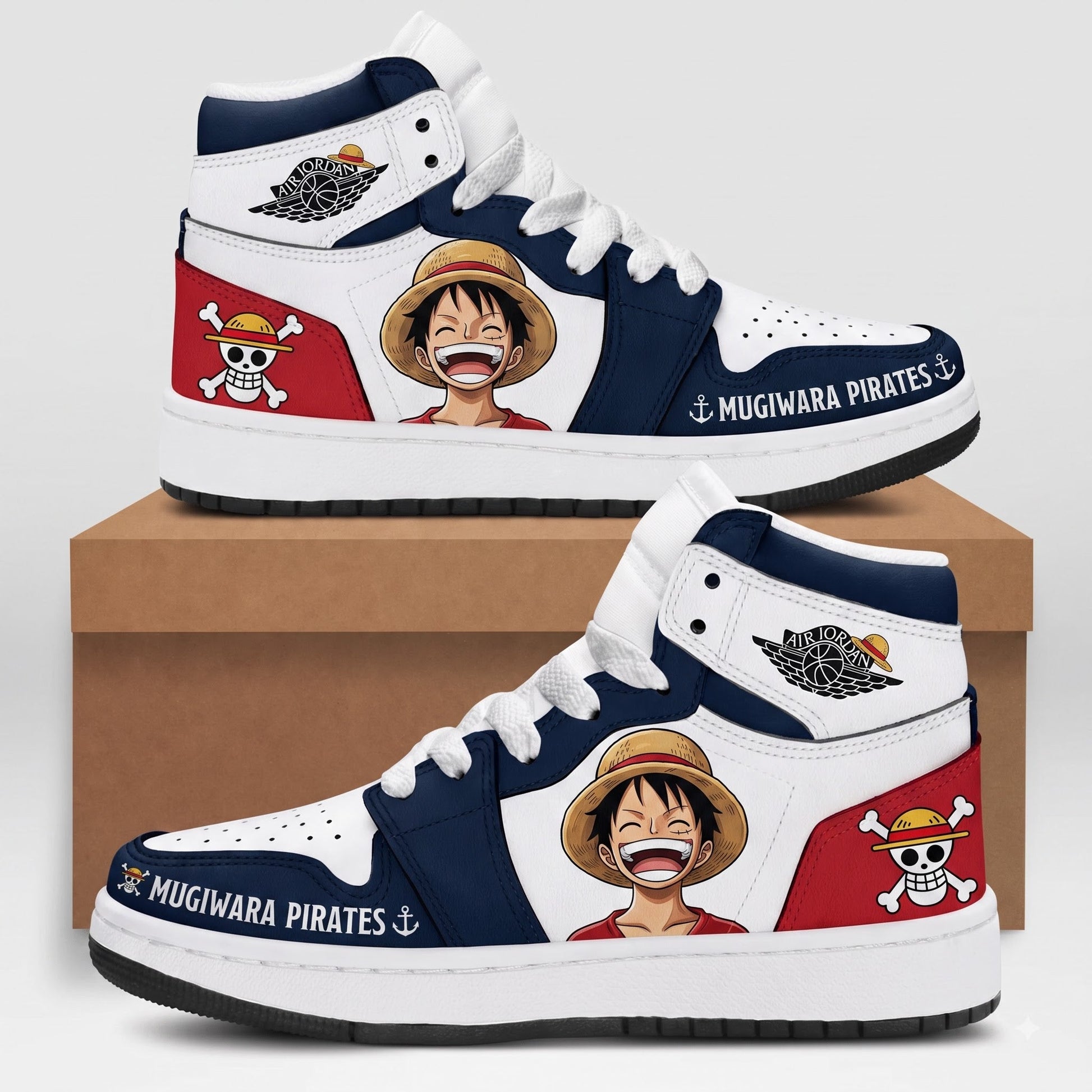 Monkey D. Luffy High Top Sneakers — One Piece Inspired Fan Shoes - Custom Fan Apparel Image 3