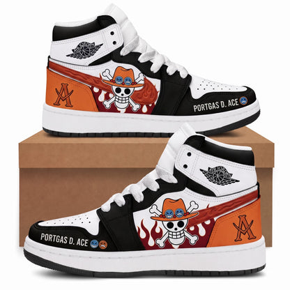 Portgas D. Ace High Top Sneakers — One Piece Inspired Fan Shoes - Custom Fan Apparel Image 3