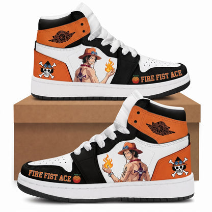Portgas D. Ace High Top Sneakers — One Piece Inspired Fan Shoes - Custom Fan Apparel Image 5