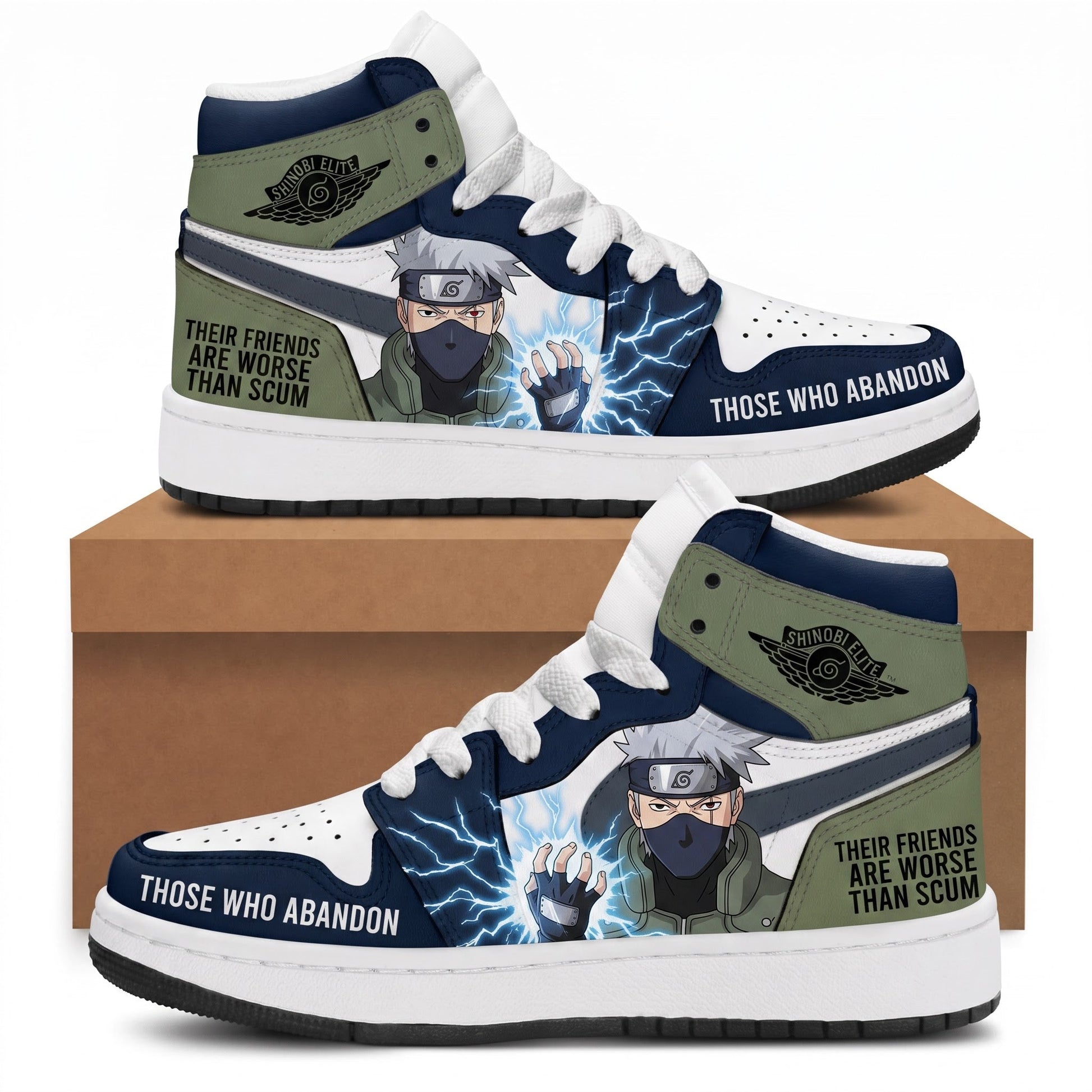 Uzumaki Naruto High Top Sneakers — Naruto Shippuden Inspired Fan Shoes - Custom Fan Apparel Image 1