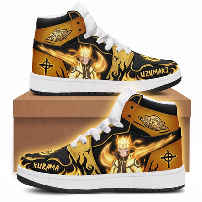 Uzumaki Naruto High Top Sneakers — Naruto Shippuden Inspired Fan Shoes - Custom Fan Apparel Image 1