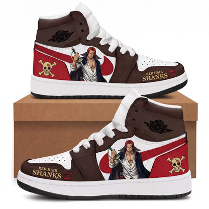 Red-Haired Shanks High Top Sneakers — One Piece Inspired Fan Shoes - Custom Fan Apparel Image 1