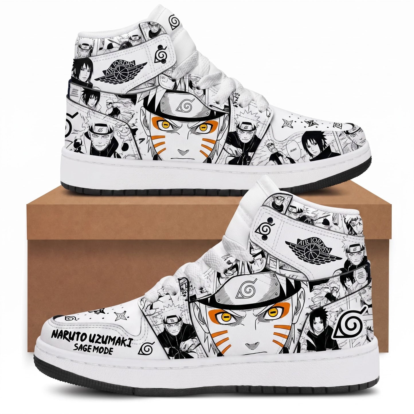 Uzumaki Naruto High Top Sneakers — Naruto Shippuden Inspired Fan Shoes - Custom Fan Apparel Image 2