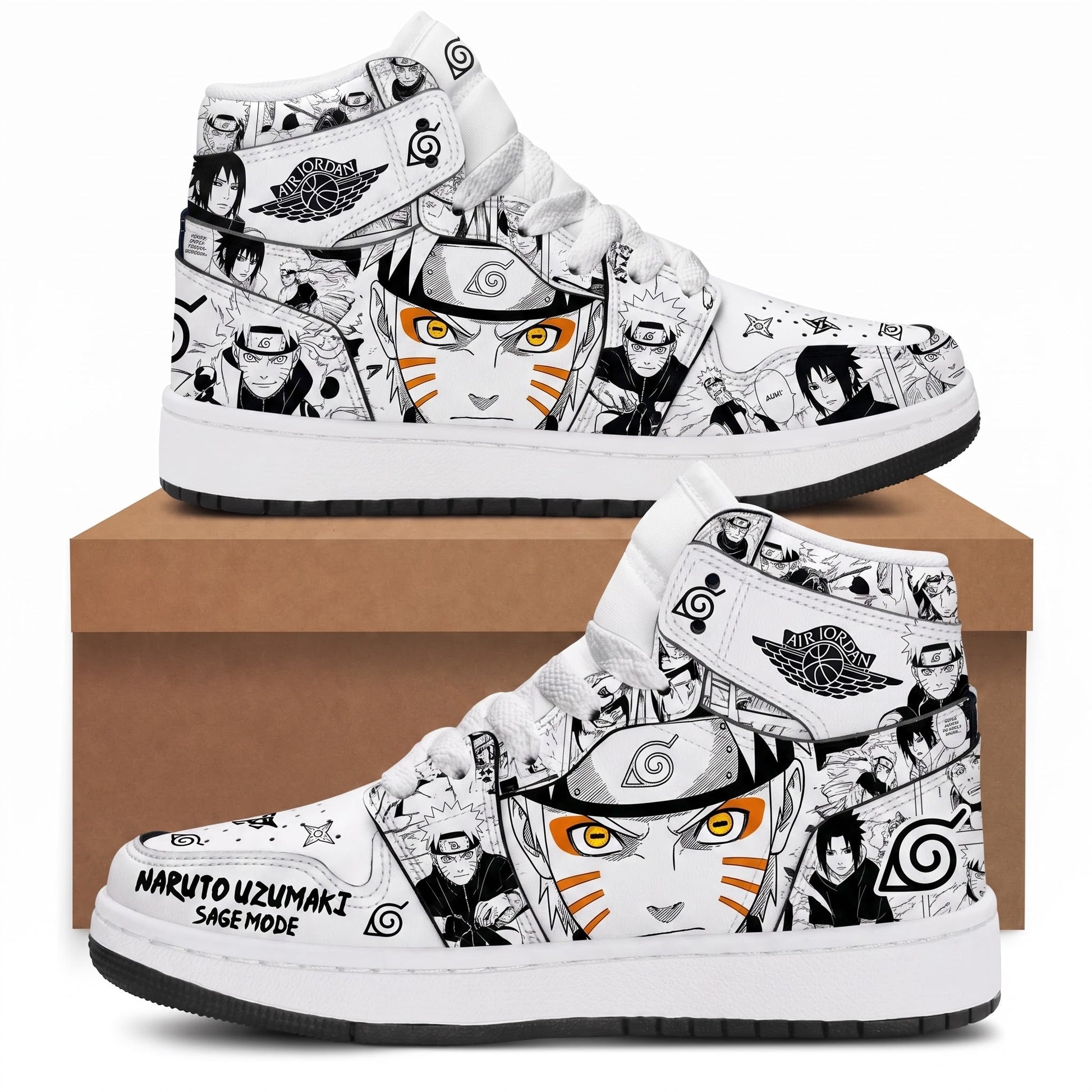 Uzumaki Naruto High Top Sneakers — Naruto Shippuden Inspired Fan Shoes - Custom Fan Apparel Image 2