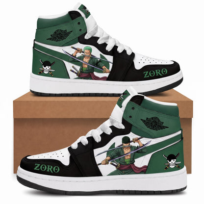 Roronoa Zoro High Top Sneakers — One Piece Inspired Fan Shoes - Custom Fan Apparel Image 2