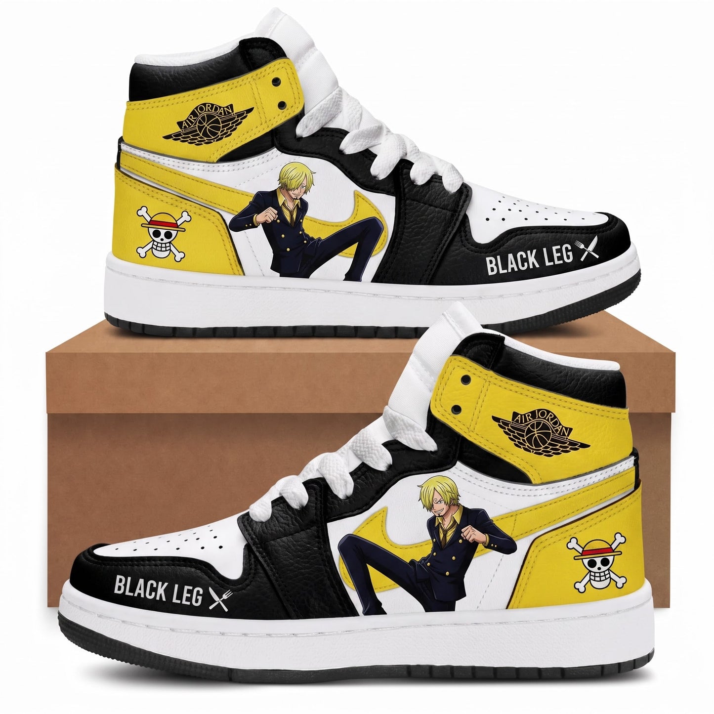 Vinsmoke Sanji High Top Sneakers — One Piece Inspired Fan Shoes - Custom Fan Apparel Image 2