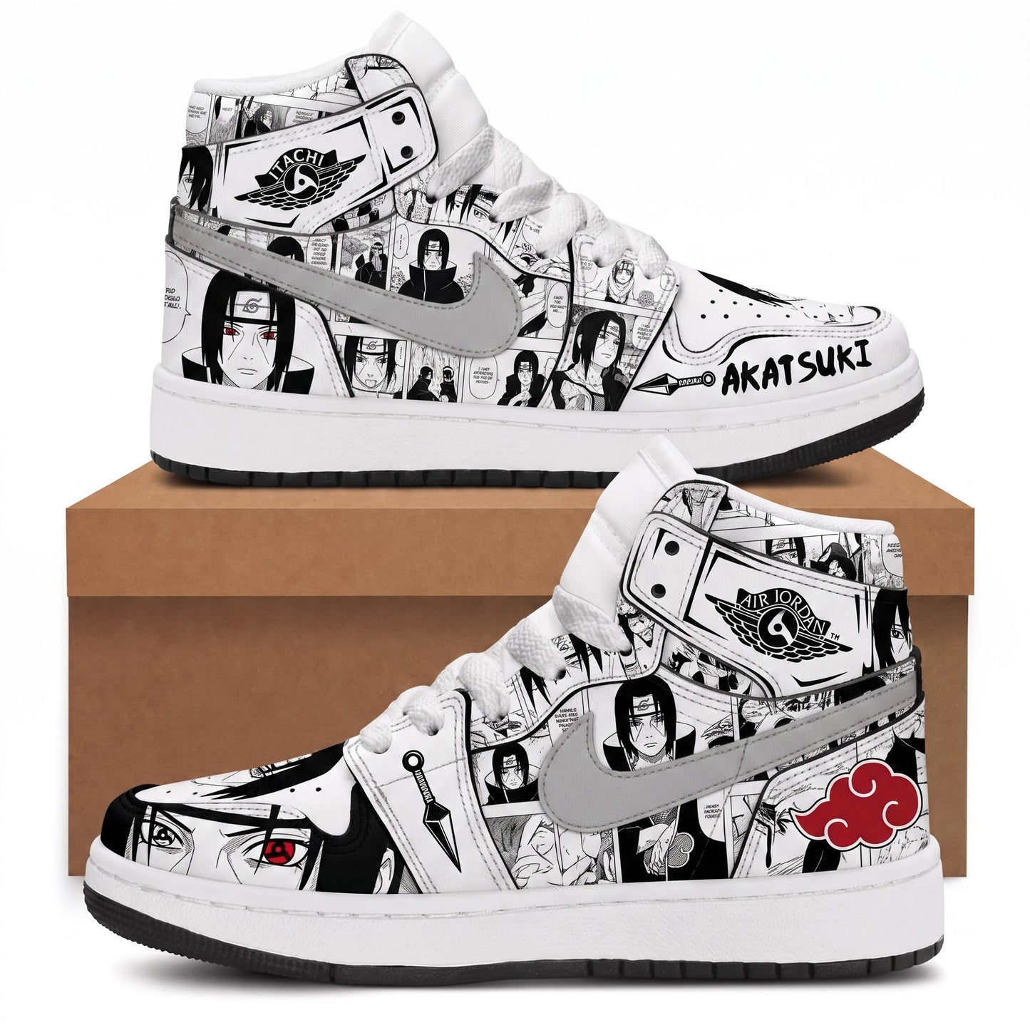 Uchiha Sasuke High Top Sneakers — Naruto Shippuden Inspired Fan Shoes - Custom Fan Apparel Image 2