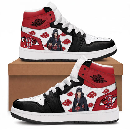 Uchiha Sasuke High Top Sneakers — Naruto Shippuden Inspired Fan Shoes - Custom Fan Apparel Image 1