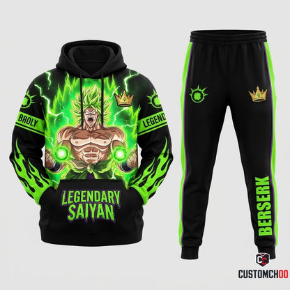Broly Legendary Super Saiyan Anime Tracksuit Set - Hoodie & Jogger Pants - 01. Legendary Super Saiyan