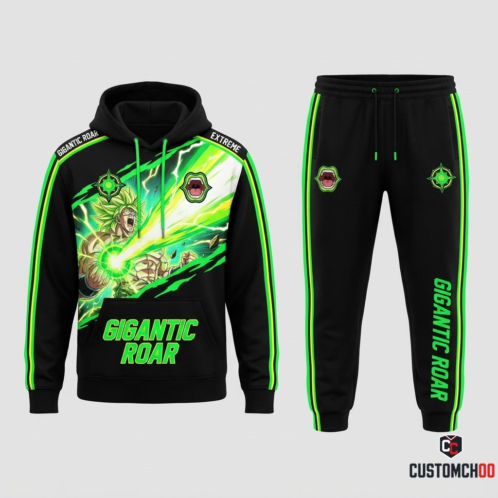 Broly Legendary Super Saiyan Anime Tracksuit Set - Hoodie & Jogger Pants - 06. Gigantic Roar