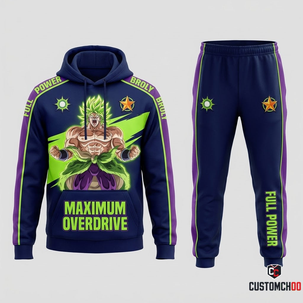 Broly Legendary Super Saiyan Anime Tracksuit Set - Hoodie & Jogger Pants - 07. Super Saiyan Full Power