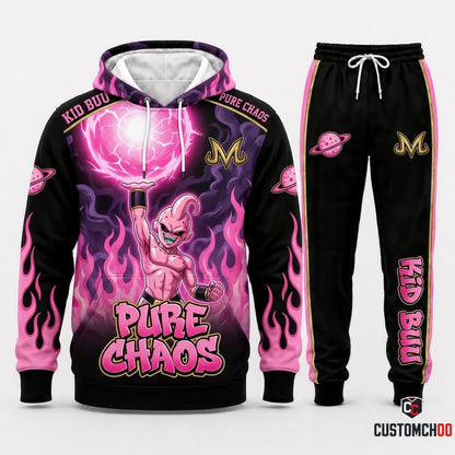 Majin Buu Anime Tracksuit Set - Hoodie & Jogger Pants - 01. Kid Buu Chaos