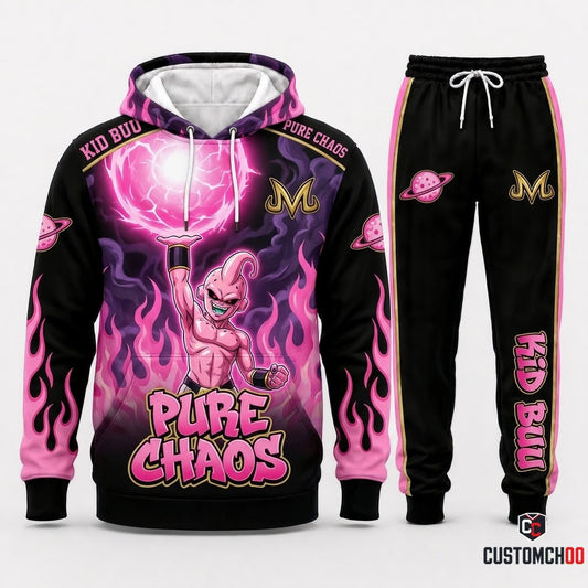 Majin Buu Anime Tracksuit Set - Hoodie & Jogger Pants - 01. Kid Buu Chaos
