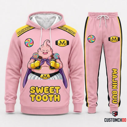 Majin Buu Anime Tracksuit Set - Hoodie & Jogger Pants - 02. Fat Buu Bubblegum