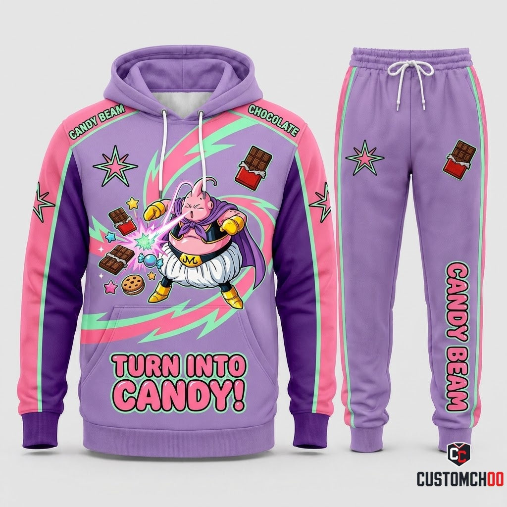 Majin Buu Anime Tracksuit Set - Hoodie & Jogger Pants - 07. Candy Beam Pastel