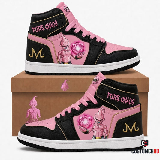 Majin Buu Anime Canvas High Top Sneakers - 01. Kid Buu Chaos
