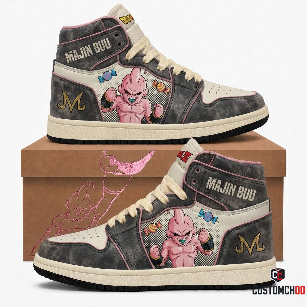 Majin Buu Anime Canvas High Top Sneakers - 05. Vintage 90s Bootleg